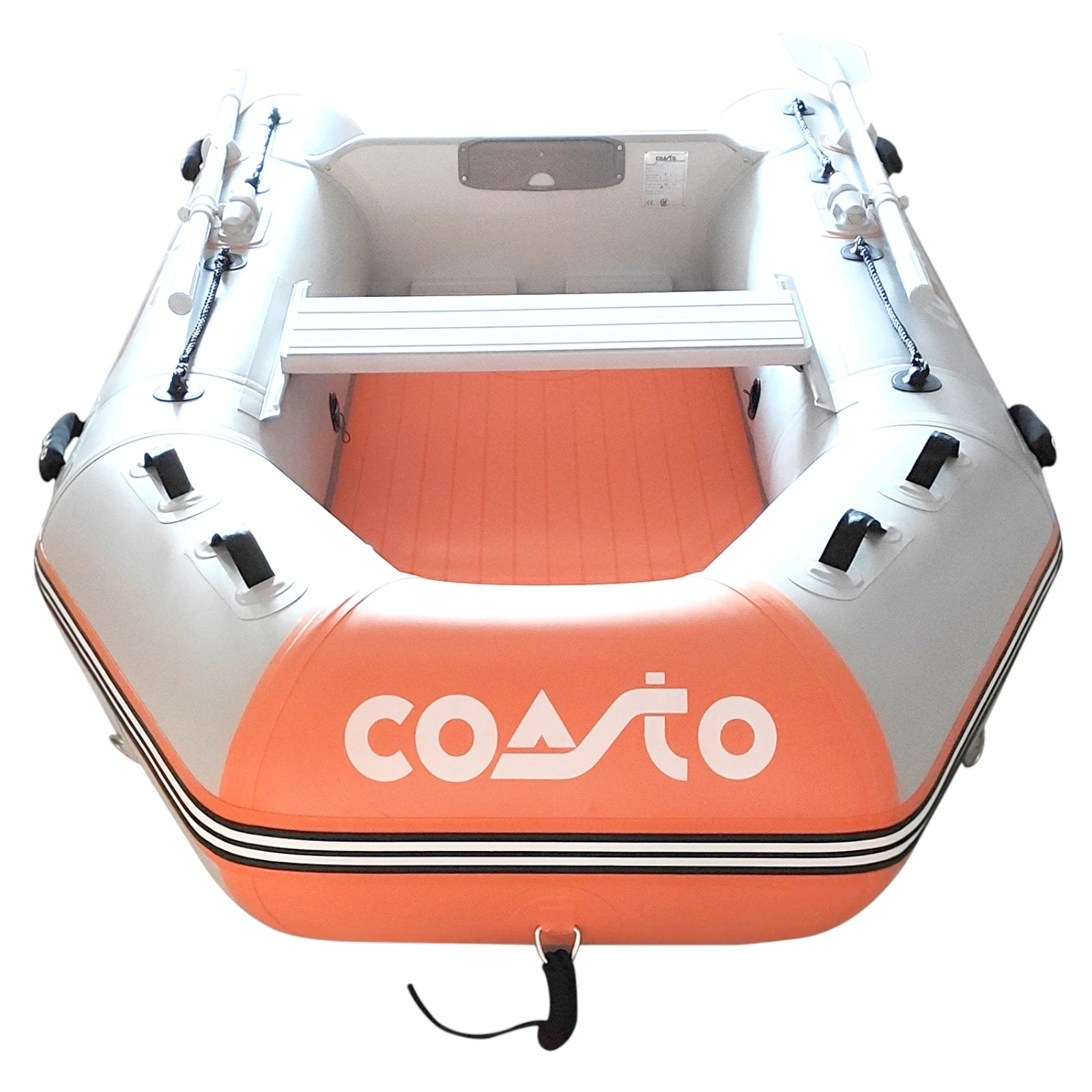 Ponton COASTO DS 270S, łódź motorowa pompowana, jasnoszary / pomarańczowy - obrazek 9