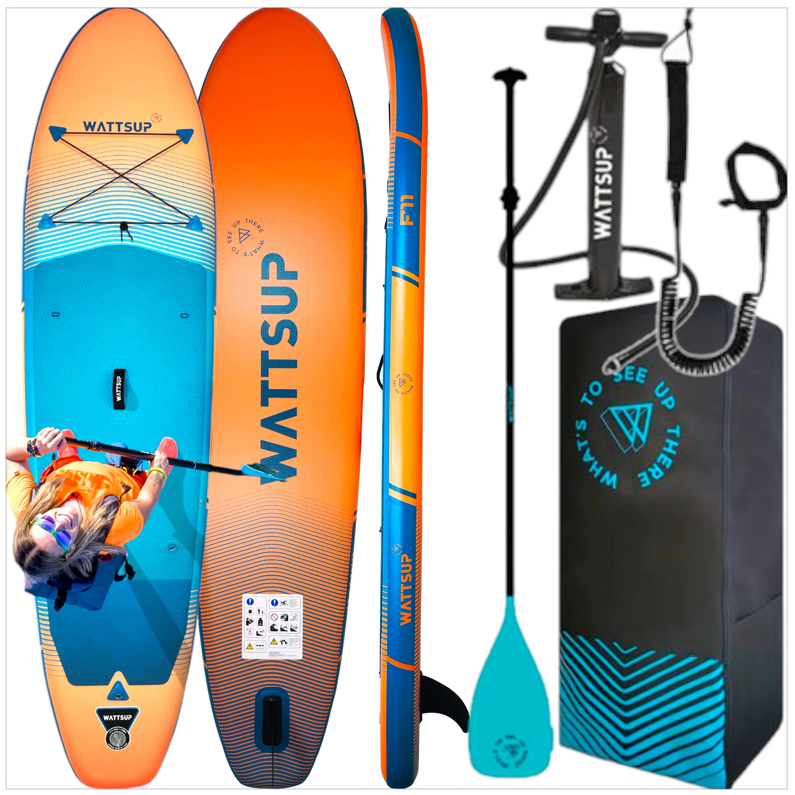 DESKA SUP WATTSUP F11 335 (11'), uniwersalne / Allround, pomarańczowy - obrazek 30