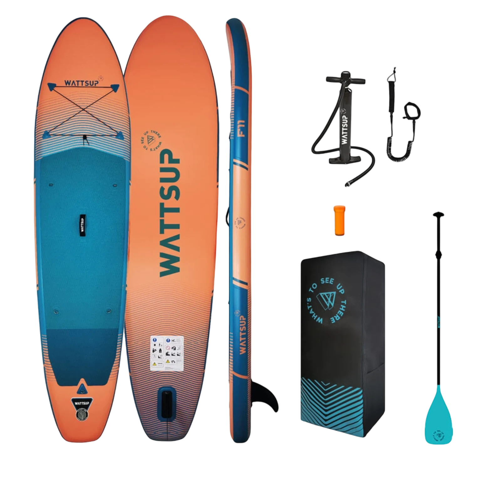 DESKA SUP WATTSUP F11 335 (11'), uniwersalne / Allround, pomarańczowy - obrazek 3