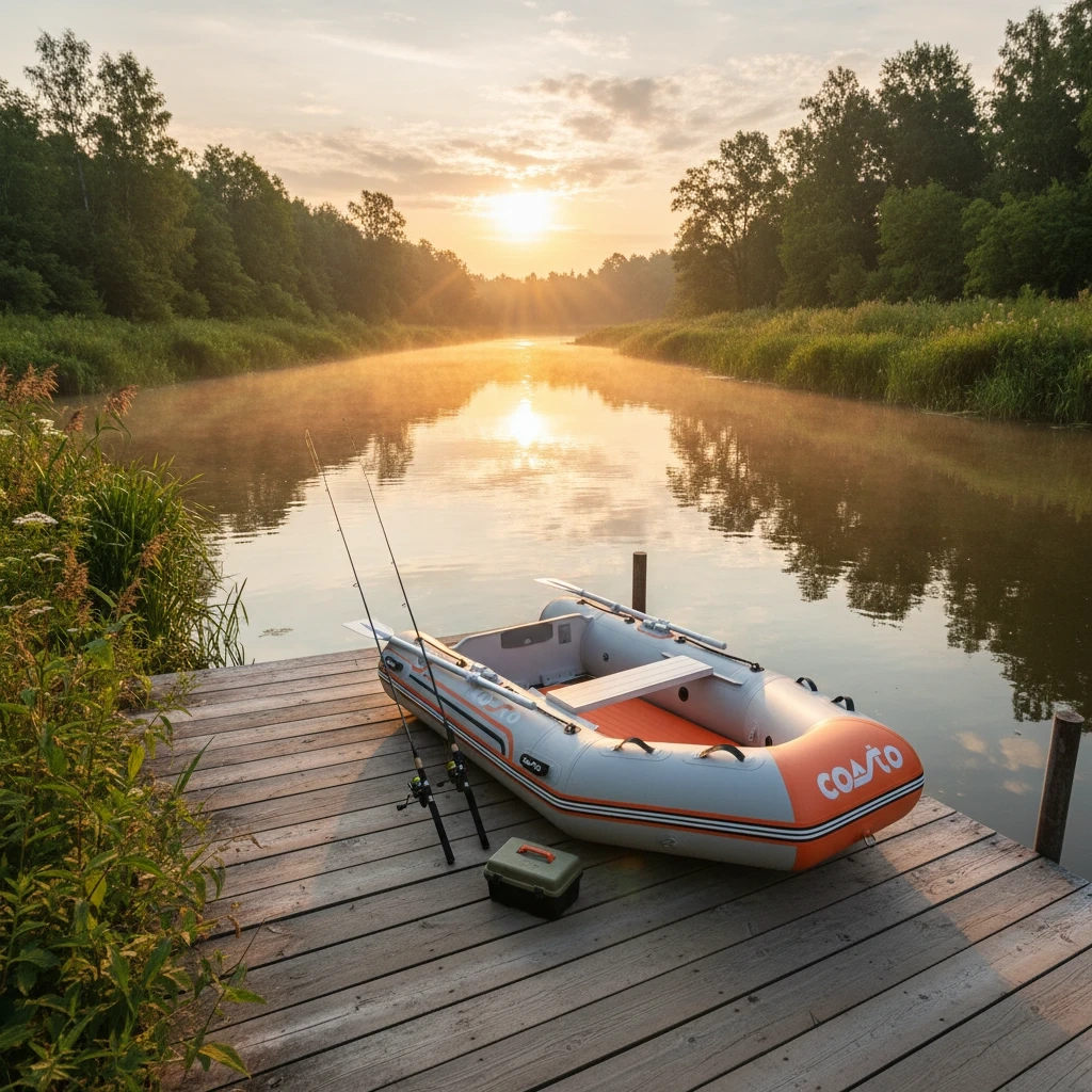 Ponton COASTO DS 250S, łódź motorowa pompowana, jasnoszary / pomarańczowy - obrazek 15