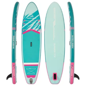 Deska SUP RIDEWAVE ALL AROUND 320 (10'6), uniwersalne, jasnoturkusowy / różowy